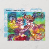 CARNIVAL BAL Venetiaans Maskerade Bal Briefkaart (Voorkant / Achterkant)