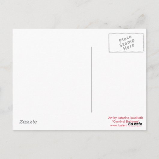 Carnival Balloons Roze kleine Briefkaart (Achterkant)