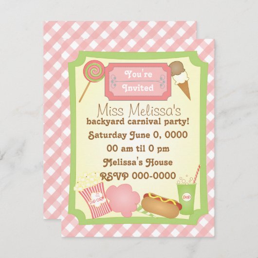 Carnival-behandelingen Kaart (Voorkant / Achterkant)