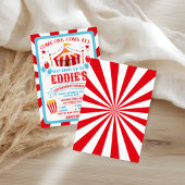 Carnival Birthday Invitation, Circus Invitation  Kaart
