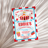 Carnival Birthday Invitation, Circus Invitation  Kaart