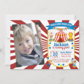 Carnival Birthday Invitation Circus Party Invite Kaart (Voorkant)