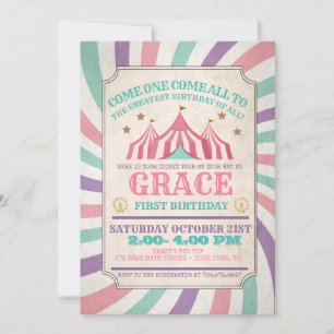 Carnival Birthday Invitation Kaart