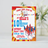 Carnival Birthday Invitation Kaart (Staand voorkant)