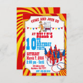 Carnival Birthday Invitation Kaart (Voorkant / Achterkant)