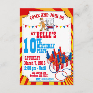 Carnival Birthday Invitation Kaart