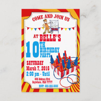 Carnival Birthday Invitation Kaart