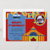 Carnival Birthday Invitation Kaart (Voorkant / Achterkant)
