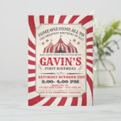 Carnival Birthday Invitation Kaart (Staand voorkant)