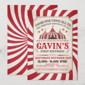 Carnival Birthday Invitation Kaart (Voorkant / Achterkant)