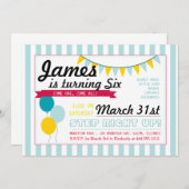 Carnival Birthday Invitation Kaart (Voorkant / Achterkant)