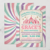 Carnival Birthday Invitation Kaart (Voorkant / Achterkant)