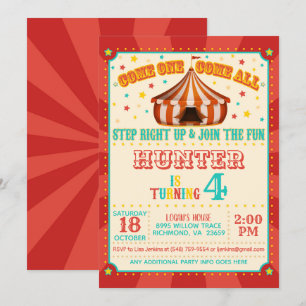 Carnival Birthday Invitation Kaart