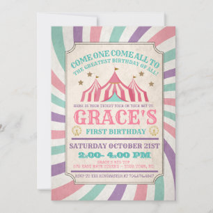 Carnival Birthday Invitation Kaart