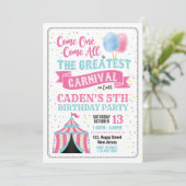 Carnival Birthday Invitation Kaart (Staand voorkant)