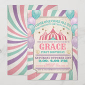Carnival Birthday Invitation Kaart (Voorkant / Achterkant)