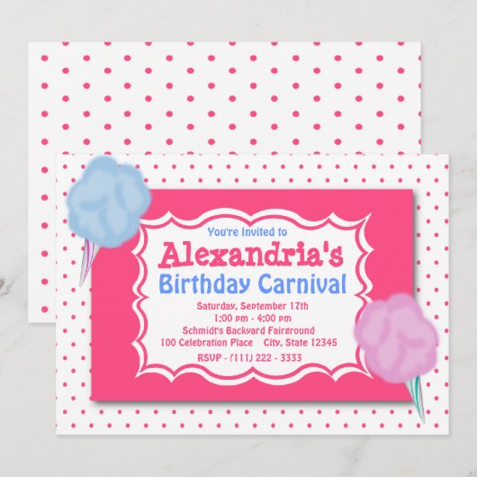 Carnival Birthday Kaart (Voorkant / Achterkant)