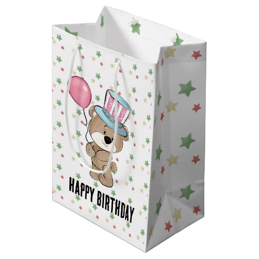 Carnival Birthday Medium Cadeauzakje (Voorkant Gekanteld)