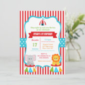 Carnival Birthday Party Invitations Circus Kaart (Staand voorkant)
