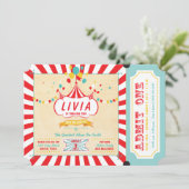 Carnival Birthday Party Invitations Kaart (Staand voorkant)