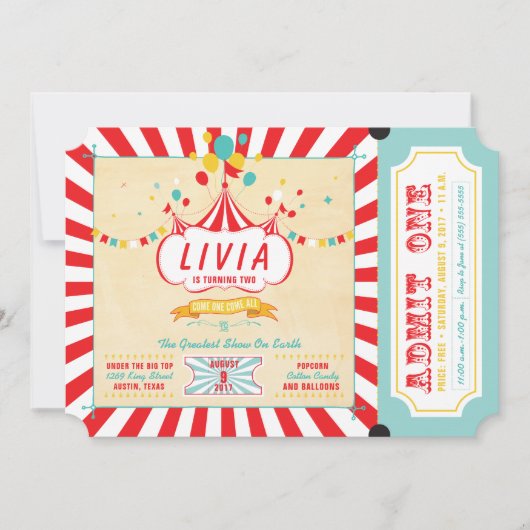 Carnival Birthday Party Invitations Kaart (Voorkant)