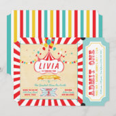 Carnival Birthday Party Invitations Kaart (Voorkant / Achterkant)