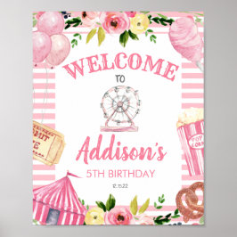 Carnival Birthday Post, Circus Welcome Sign Poster