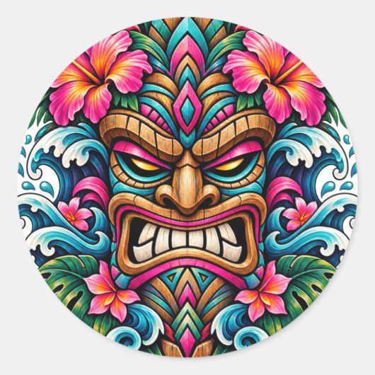 Carnival Bloom Tiki Sticker (Voorkant)