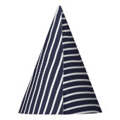 Carnival Blue Diagonal Stripe Birthday Feesthoedjes (Achterkant)