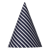 Carnival Blue Diagonal Stripe Birthday Feesthoedjes (Voorkant)