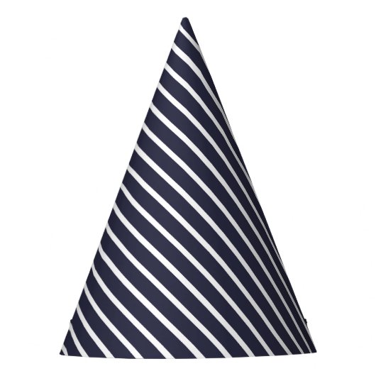 Carnival Blue Diagonal Stripe Birthday Feesthoedjes (Voorkant)