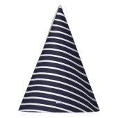 Carnival Blue Diagonal Stripe Birthday Feesthoedjes (Links)