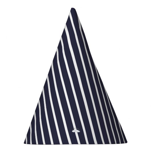 Carnival Blue Diagonal Stripe Birthday Feesthoedjes (Rechts)