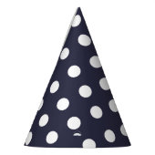 Carnival Blue Large White Stippen Birthday Feesthoedjes (Links)