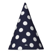 Carnival Blue Large White Stippen Birthday Feesthoedjes (Rechts)