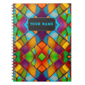 Carnival Bright gekleurde glazen Tegels - Jouw naa Notitieboek (Voorkant)