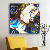 Carnival Carousel Horse Foto Live Laugh Love Canvas Afdruk