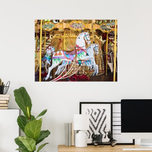 Carnival Carousel Horses Poster (Thuiskantoor)
