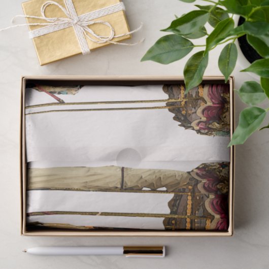 Carnival Carrousel Illustration 20x30 Decoupage Tissuepapier (Geschenk)