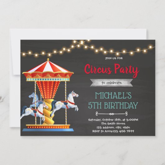 Carnival carrouselfeest kaart (Voorkant)