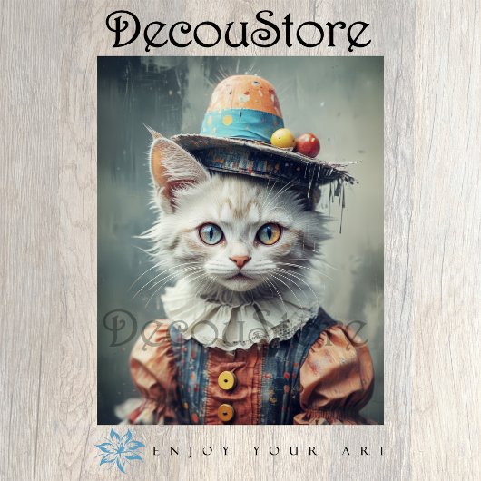 Carnival Cat Decoupage Tissuepapier