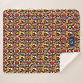 Carnival Cat Mosaic - eigen naam op vrolijk S Sherpa Deken (Voorkant (horizontaal))