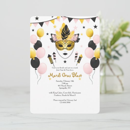 Carnival Celebration Invitation Kaart (Staand voorkant)