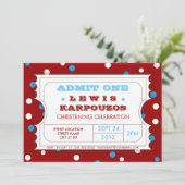 Carnival Christening Party Ticket Invitation Kaart (Staand voorkant)