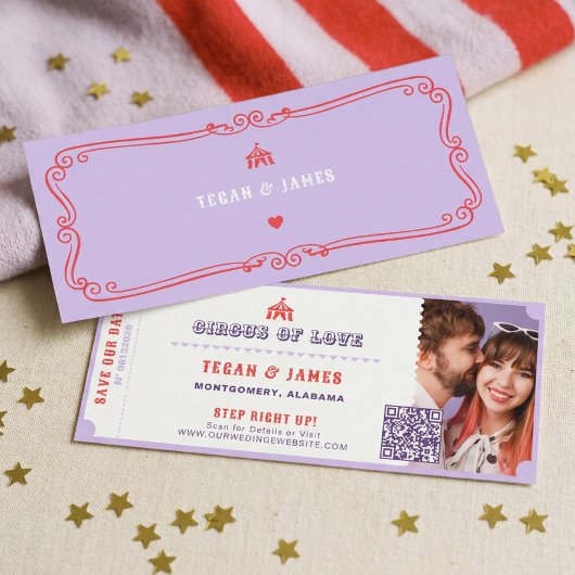 Carnival Circus Amusement Park Save The Date Photo Kaart