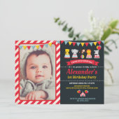 Carnival Circus Animals Birthday Party Invitation Kaart (Staand voorkant)