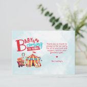 Carnival Circus Baby Shower Bedankkaart (Staand voorkant)