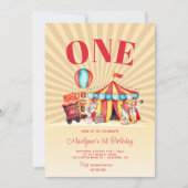 Carnival Circus Big Top 1st Birthday Kaart (Voorkant)