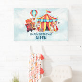 Carnival Circus Big Top Blue 1e verjaardag Spandoek (Insitu)