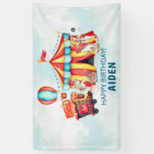 Carnival Circus Big Top Blue 1e verjaardag Spandoek (Verticaal)